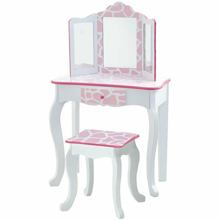 Fashion Giraffe Prints Gisele Play Vanity Set - Pink / White