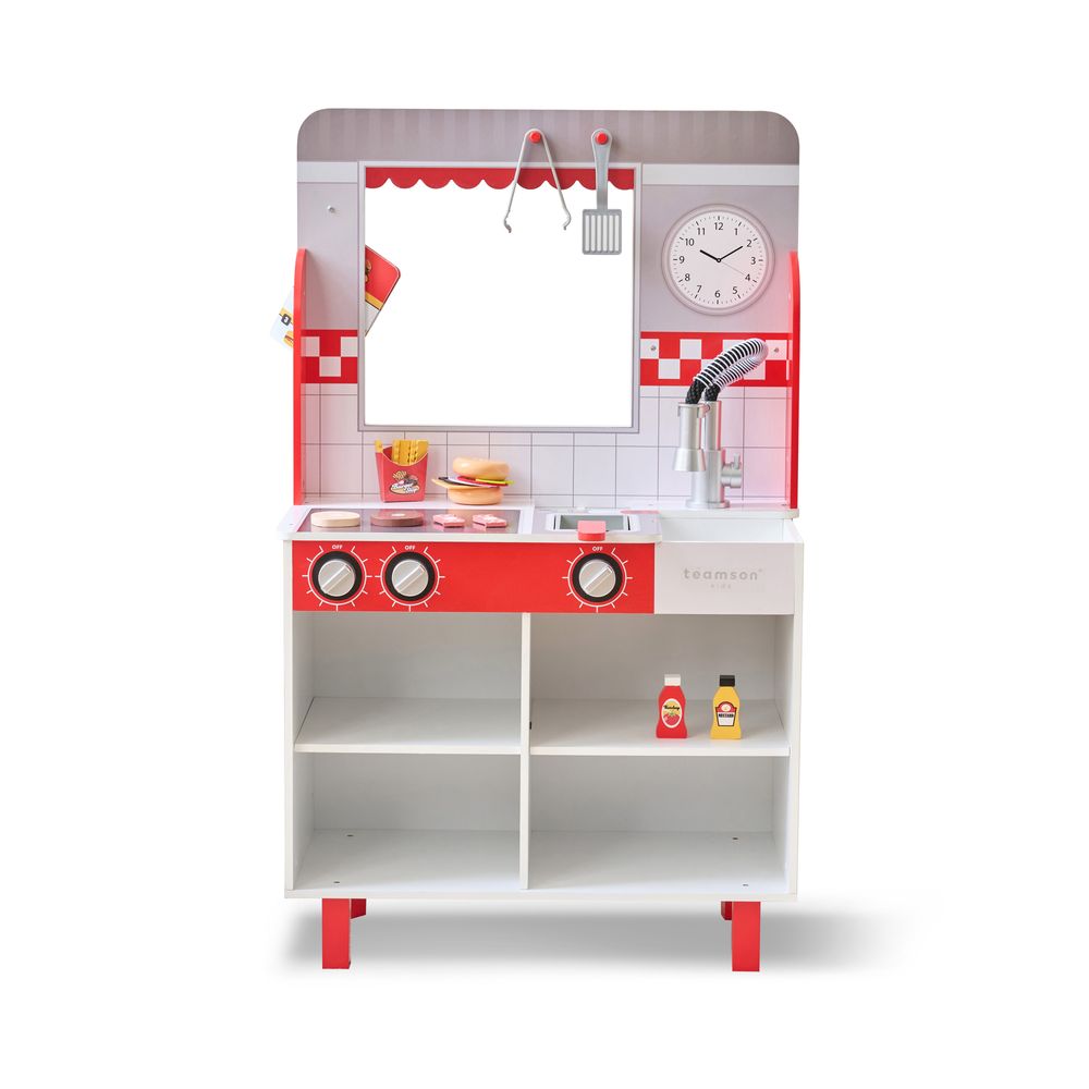Flip & Fry Wooden Burger Shop with 29 Pcs Accessories