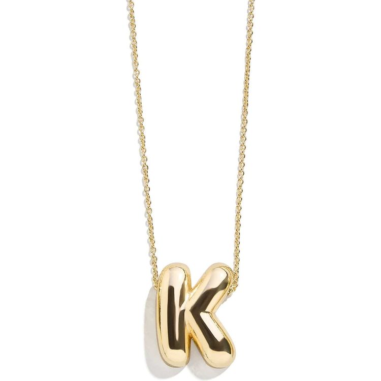 Gold Bubble Initial Necklace - K