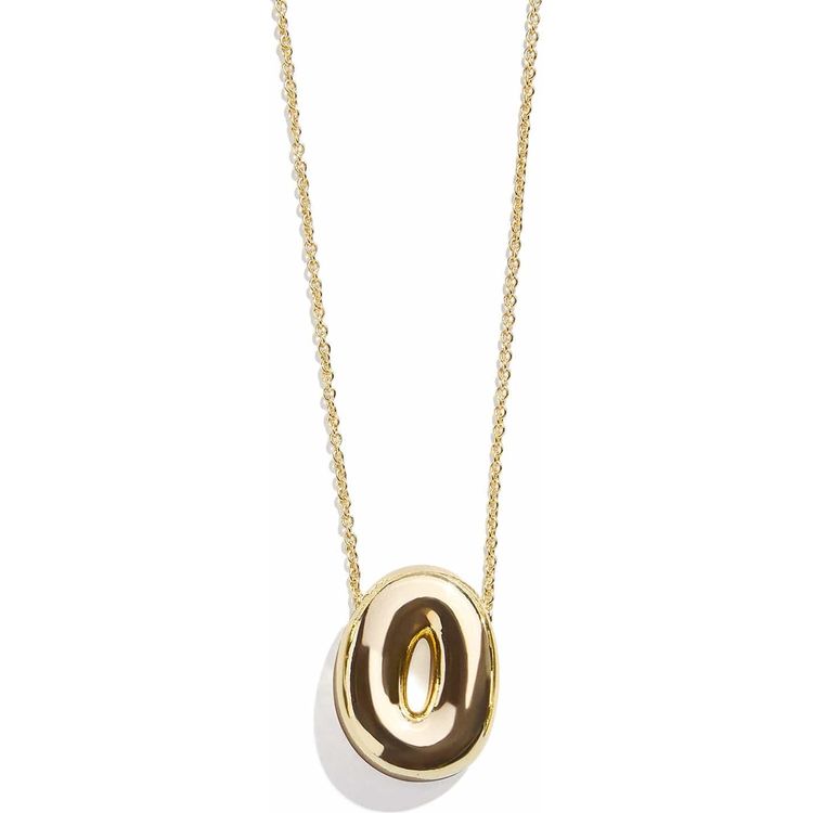 Gold Bubble Initial Necklace - O