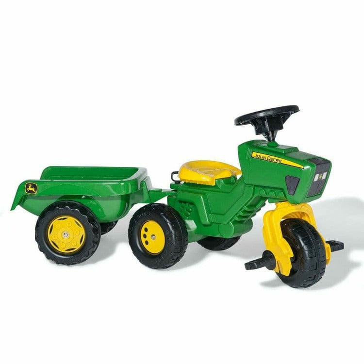 John Deere 3-Wheel Pedal Tractor with Trailer