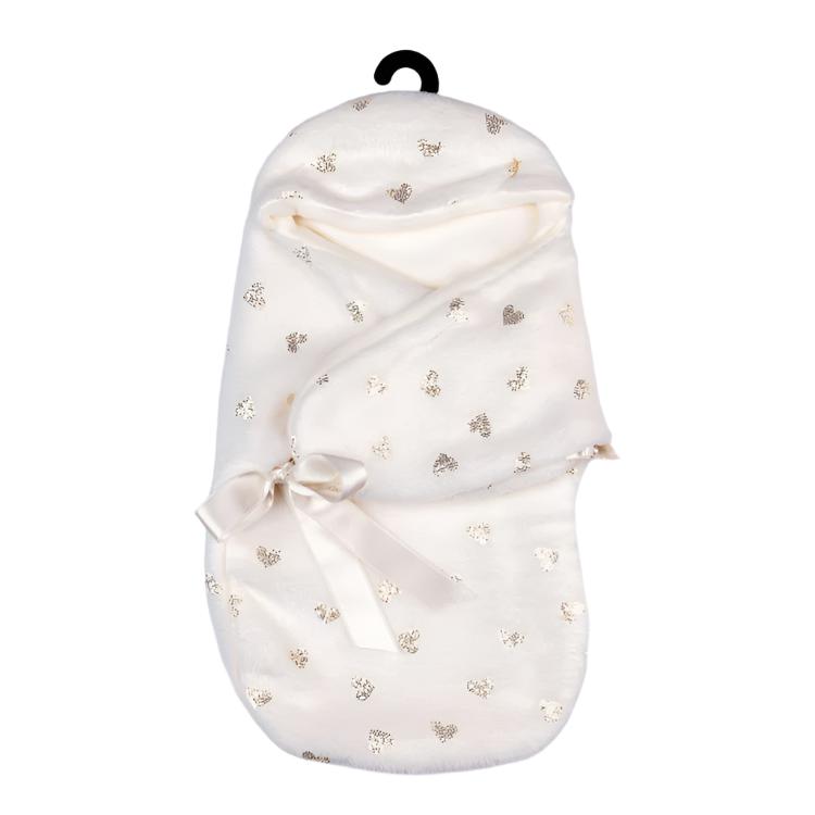 My FAO Doll Swaddle - White With Gold Hearts