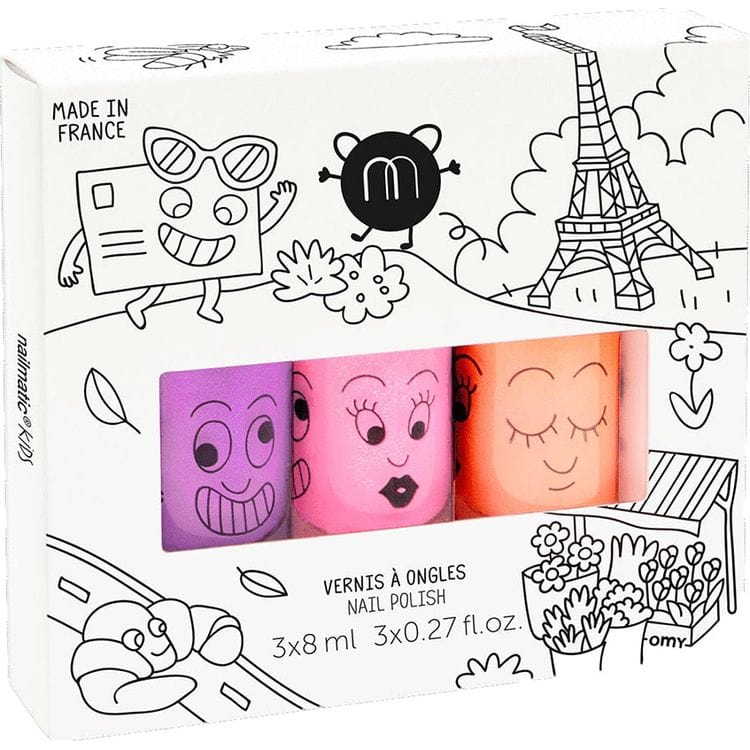 Paris Neon Nail Polish 3 Pack for Kids