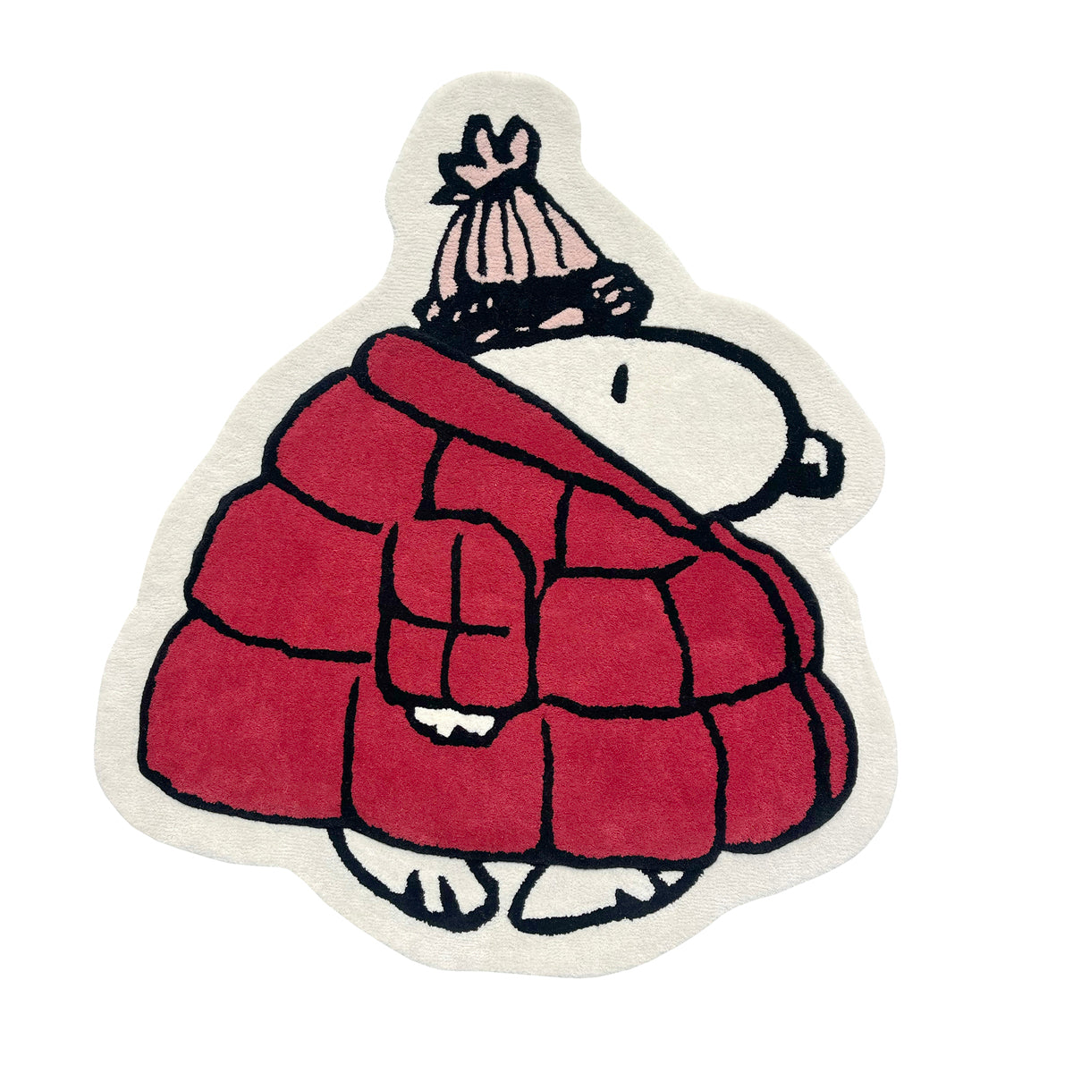 Snoopy Puffer Jacket Rug - Red