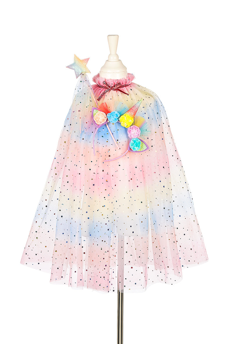 Unicorn Costume Cape Set with Headband & Wand - 3-4 Years