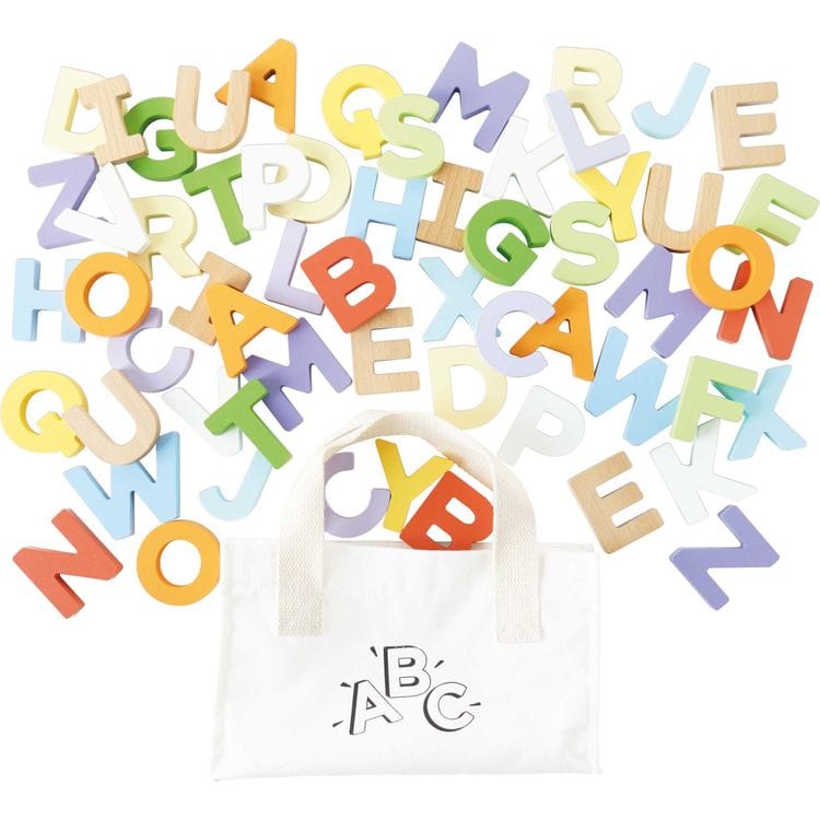 Wooden Alphabet Set & Bag - 60 Letters