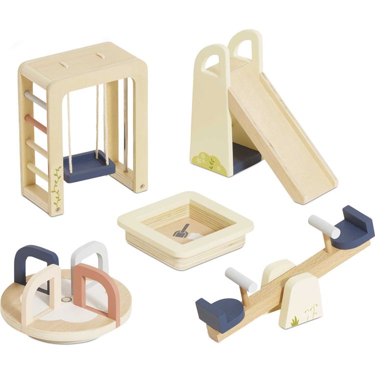 5-Piece Wooden Dollhouse Outdoor Play Set