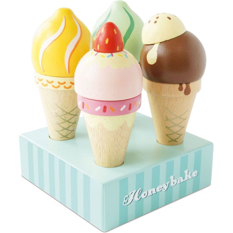 Wooden Ice Cream Cones Set