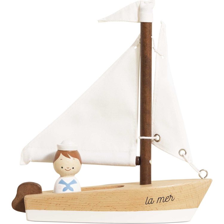 Wooden Sailing Boat & Captain